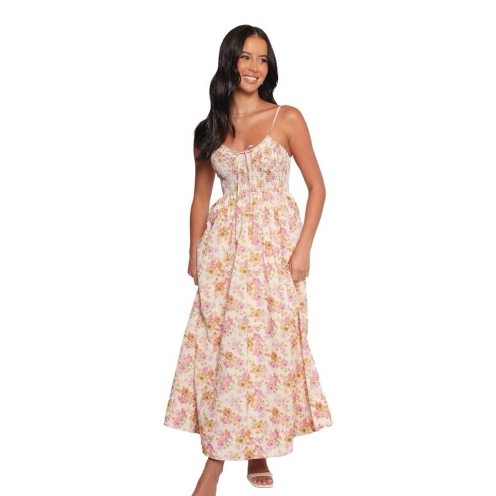 Petal & Pup Pink Floral Spaghetti-Strap Maxi Dress